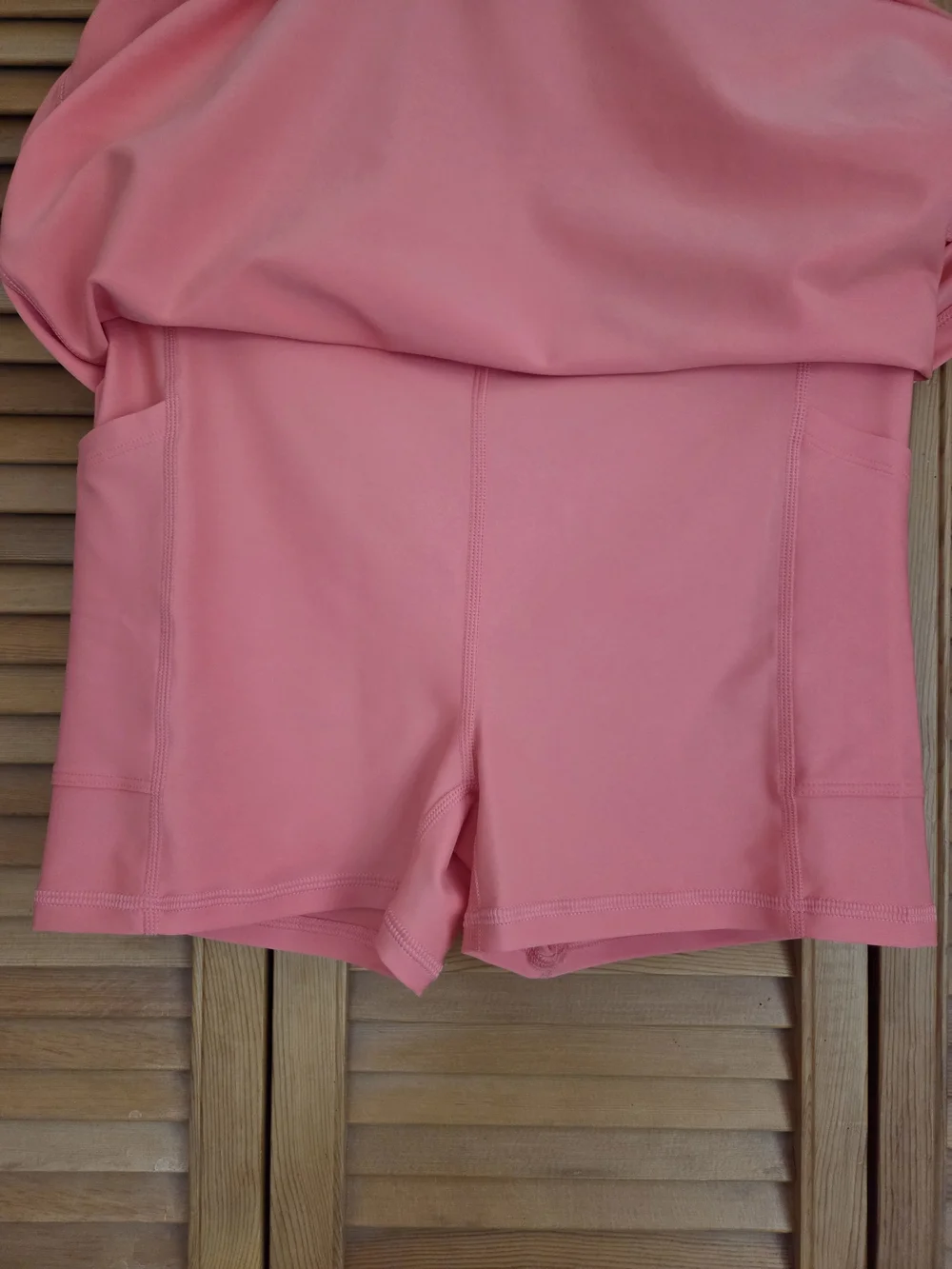 Abercrombie Coral Pink Skirt with Matching Crop Top